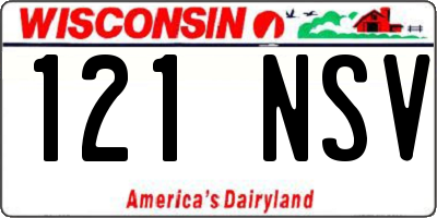 WI license plate 121NSV