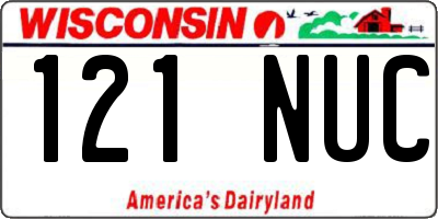 WI license plate 121NUC