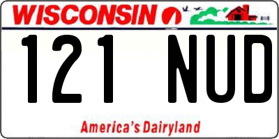 WI license plate 121NUD