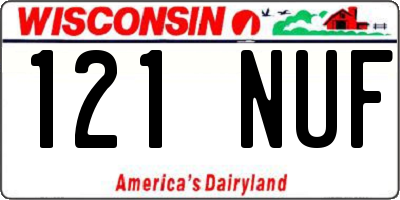 WI license plate 121NUF
