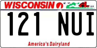 WI license plate 121NUI