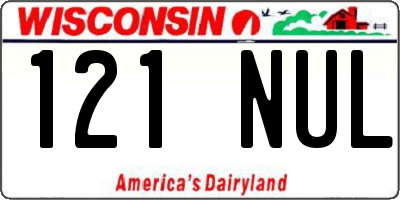 WI license plate 121NUL