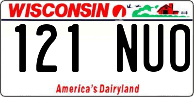 WI license plate 121NUO