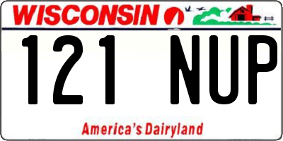 WI license plate 121NUP