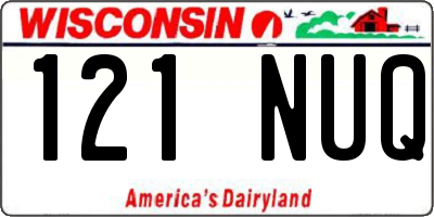WI license plate 121NUQ