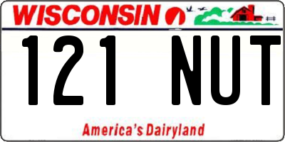 WI license plate 121NUT