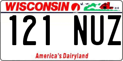 WI license plate 121NUZ