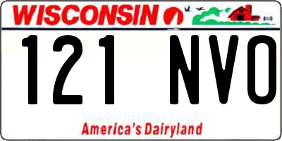 WI license plate 121NVO