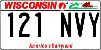 WI license plate 121NVY