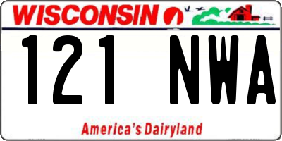 WI license plate 121NWA
