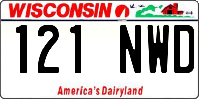 WI license plate 121NWD