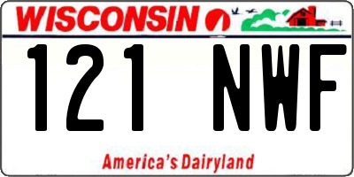 WI license plate 121NWF