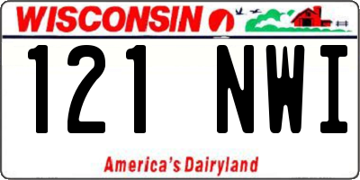 WI license plate 121NWI