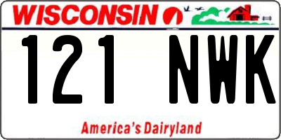 WI license plate 121NWK