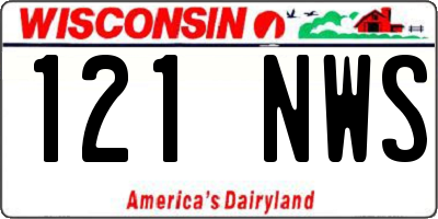WI license plate 121NWS