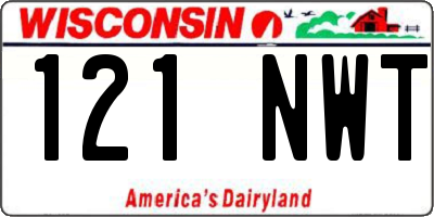 WI license plate 121NWT