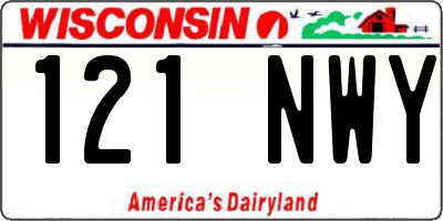 WI license plate 121NWY
