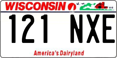WI license plate 121NXE