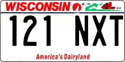 WI license plate 121NXT
