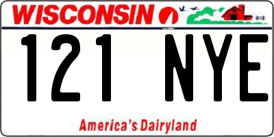 WI license plate 121NYE