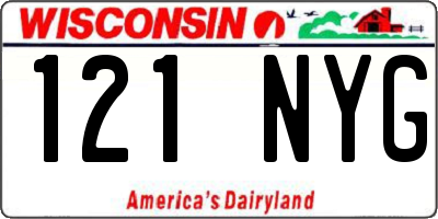 WI license plate 121NYG