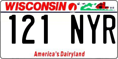 WI license plate 121NYR
