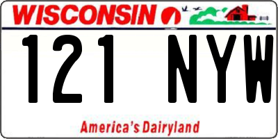 WI license plate 121NYW