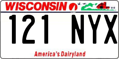 WI license plate 121NYX