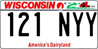 WI license plate 121NYY