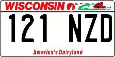 WI license plate 121NZD