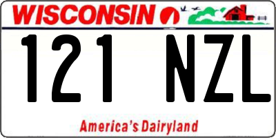 WI license plate 121NZL