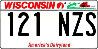 WI license plate 121NZS