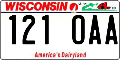 WI license plate 121OAA