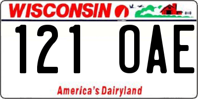 WI license plate 121OAE