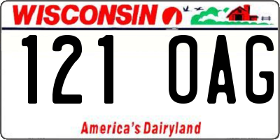 WI license plate 121OAG