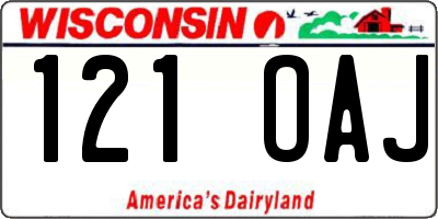 WI license plate 121OAJ