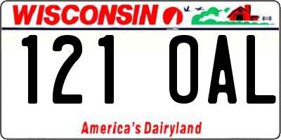 WI license plate 121OAL