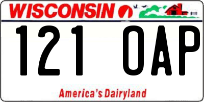 WI license plate 121OAP