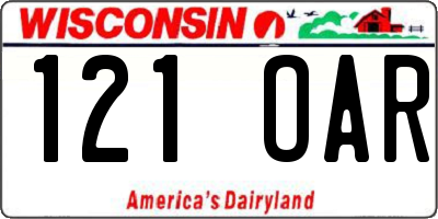 WI license plate 121OAR