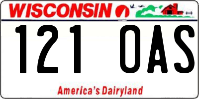 WI license plate 121OAS