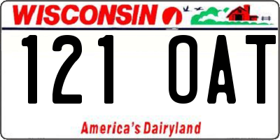 WI license plate 121OAT