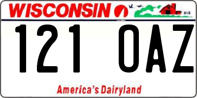 WI license plate 121OAZ