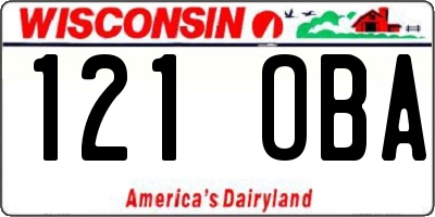 WI license plate 121OBA