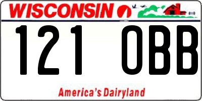 WI license plate 121OBB