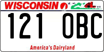 WI license plate 121OBC