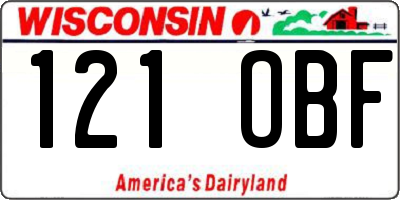 WI license plate 121OBF