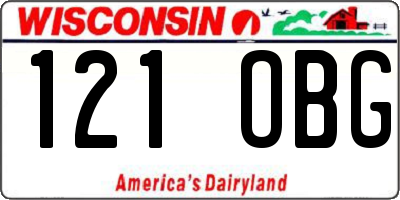 WI license plate 121OBG
