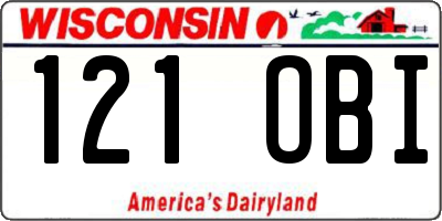 WI license plate 121OBI