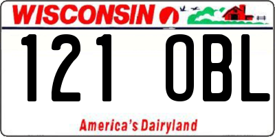 WI license plate 121OBL