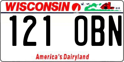 WI license plate 121OBN
